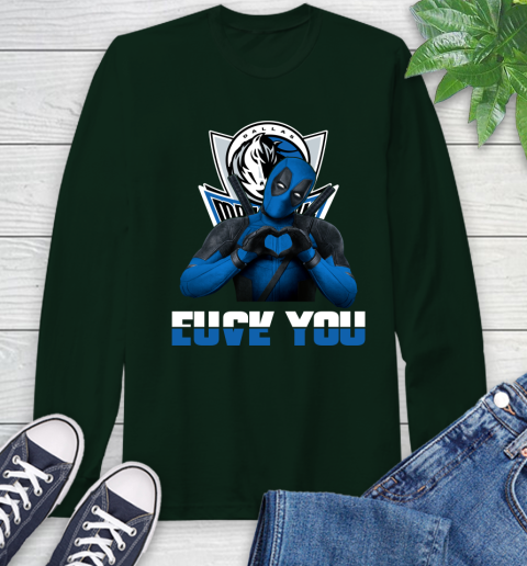 NBA Dallas Mavericks Deadpool Love You Fuck You Basketball Sports Long Sleeve T-Shirt 7