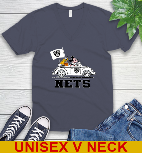 NBA Basketball Brooklyn Nets Pluto Mickey Driving Disney Shirt V-Neck T-Shirt 9 NBA Basketball Brooklyn Nets Pluto Mickey Driving Disney Shirt V-Neck T-Shirt - Image 9