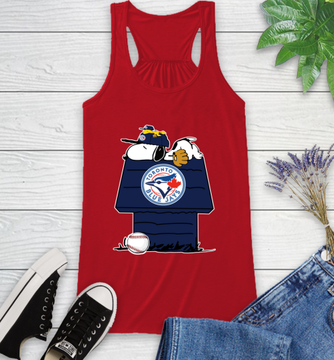 MLB Toronto Blue Jays Snoopy Woodstock The Peanuts Movie Baseball T Shirt Racerback Tank 6