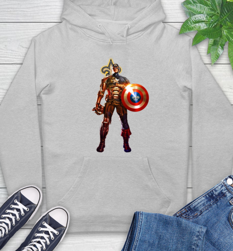 NFL Captain America Marvel Avengers Endgame Football Sports New Orleans Saints Hoodie 6