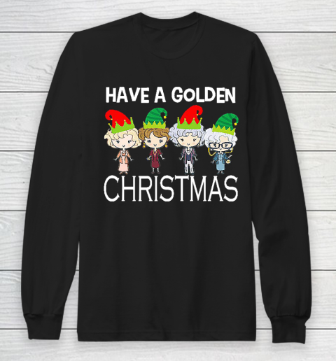 Golden Girls Lovers Gift T shirt Have A Golden Christmas Vintage Long Sleeve T-Shirt