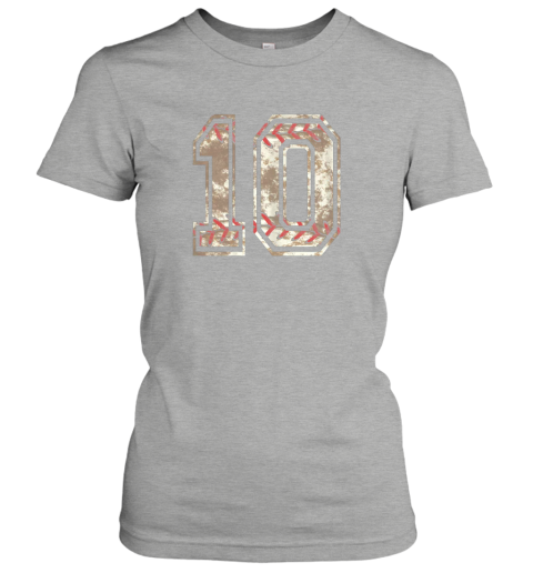 ohid baseball jersey number 10 vintage distressed ladies t shirt 20 front ash