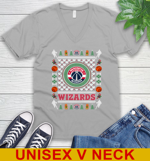 Washington Wizards Merry Christmas NBA Basketball Loyal Fan V-Neck T-Shirt 3