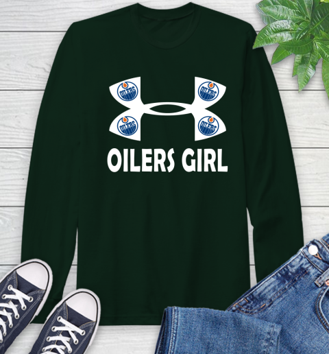 NHL Edmonton Oilers Girl Under Armour Hockey Sports Long Sleeve T-Shirt 7