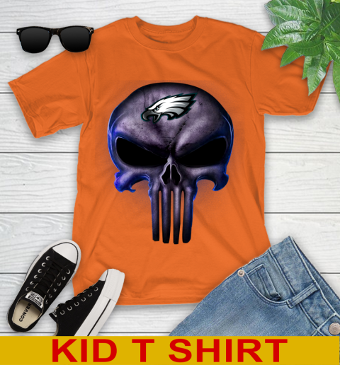 Philadelphia Eagles NFL Football Punisher Skull Sports Youth T-Shirt 8