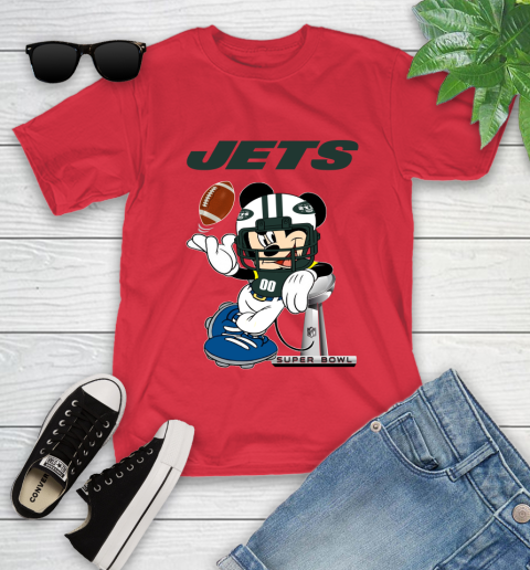 NFL New York Jets Mickey Mouse Disney Super Bowl Football T Shirt Youth T-Shirt 10