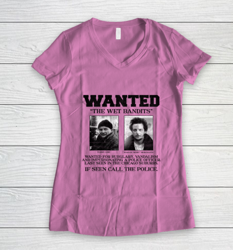 Home Alone Wanted The Wet Bandits Women's V-Neck T-Shirt 8