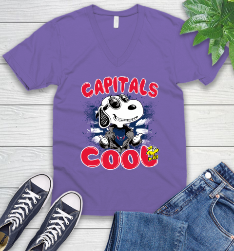 NHL Hockey Washington Capitals Cool Snoopy Shirt V-Neck T-Shirt 8