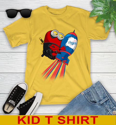 MLB Baseball Los Angeles Dodgers Deadpool Minion Marvel Shirt Youth T-Shirt 9