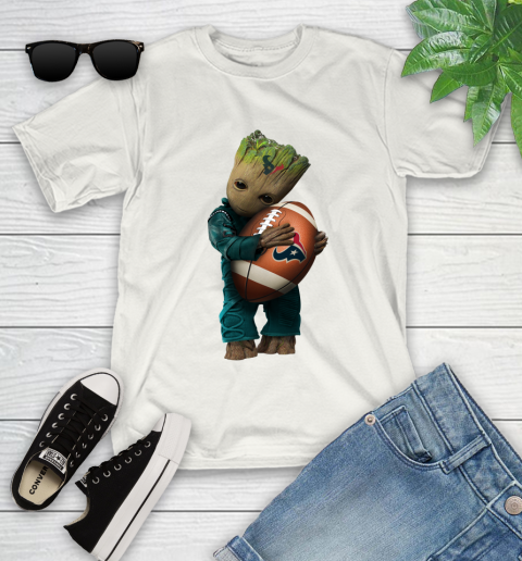 NFL Groot Guardians Of The Galaxy Football Sports Houston Texans Youth T-Shirt