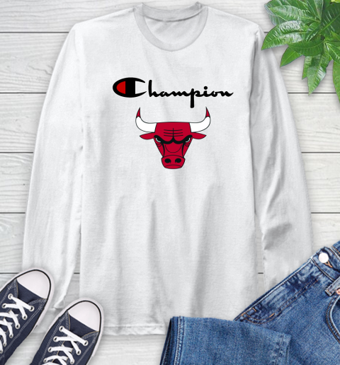 NBA Basketball Chicago Bulls Champion Shirt Long Sleeve T-Shirt