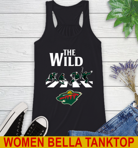 NHL Hockey Minnesota Wild The Beatles Rock Band Shirt Racerback Tank