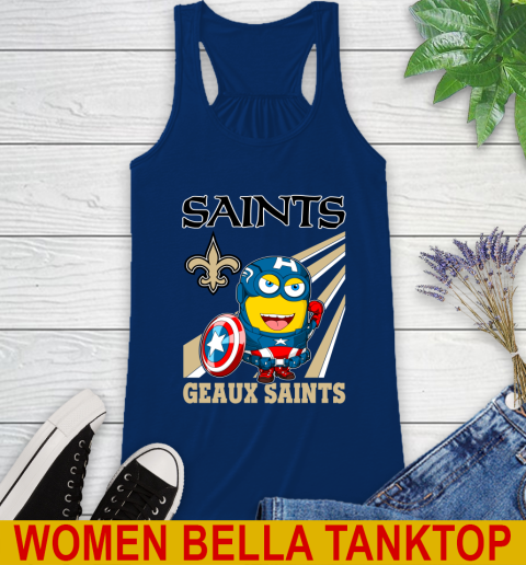 NFL Football New Orleans Saints Captain America Marvel Avengers Minion Shirt Racerback Tank 7