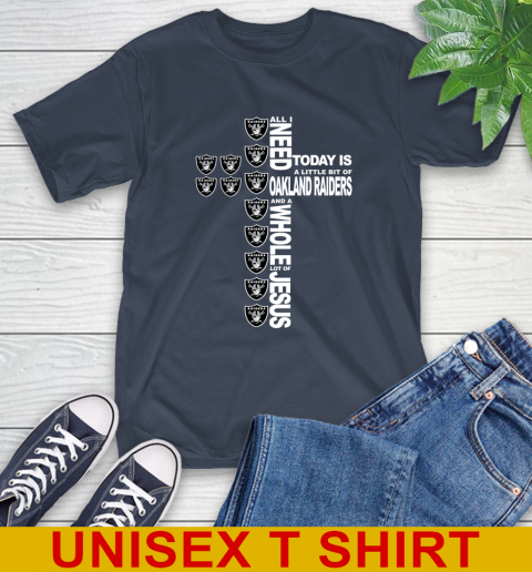 NFL All I Need Today Is A Little Bit Of Oakland Raiders Cross Shirt T-Shirt 3
