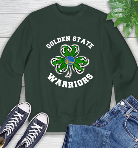 NBA Golden State Warriors Three Leaf Clover St Patrick's Day Basketball Sports Sweatshirt 12