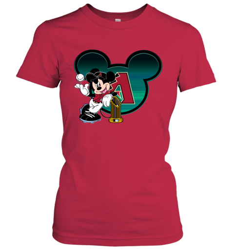 MLB Arizona Diamondbacks The Commissioner's Trophy Mickey Mouse Disney Baseball T Shirt GkttymU0l1x ladies t shirt 20 95 151514 front red