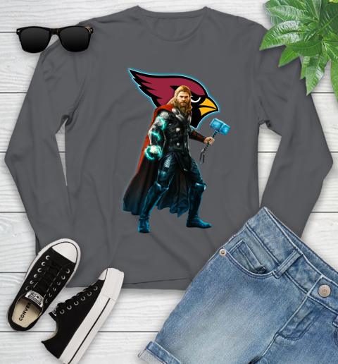 NFL Thor Avengers Endgame Football Arizona Cardinals Youth Long Sleeve 8