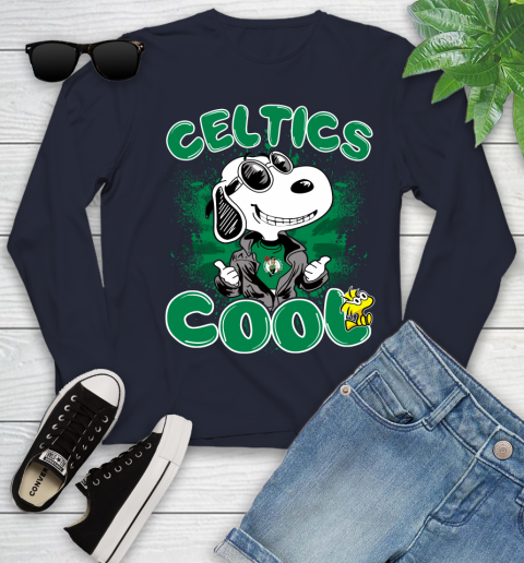 NBA Basketball Boston Celtics Cool Snoopy Shirt Youth Long Sleeve 2
