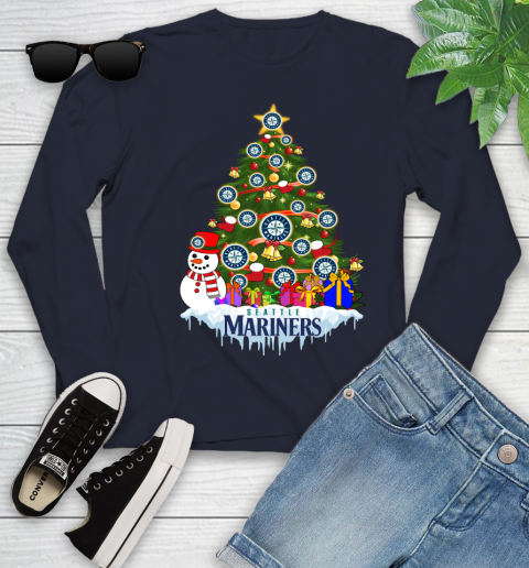 Seattle Mariners Merry Christmas MLB Baseball Sports Youth Long Sleeve 3