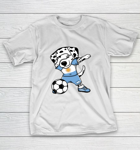 Dabbing Dalmatian Argentina Soccer Fans Argentinian Football T-Shirt
