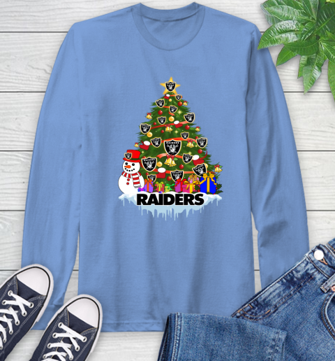 Oakland Raiders Merry Christmas NFL Football Sports Long Sleeve T-Shirt 11