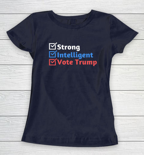 Strong Intelligent Women for Trump Girl MAGA Checklist Women's T-Shirt 2