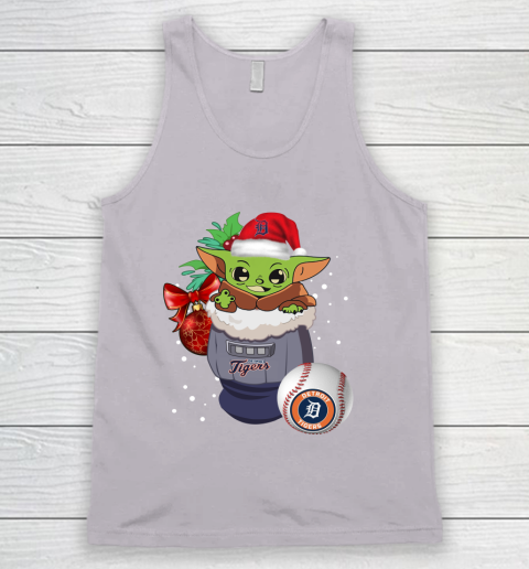 Detroit Tigers Christmas Baby Yoda Star Wars Funny Happy MLB Tank Top 4