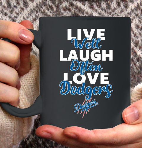 MLB Baseball Los Angeles Dodgers Live Well Laugh Often Love Shirt Ceramic Mug 11oz
