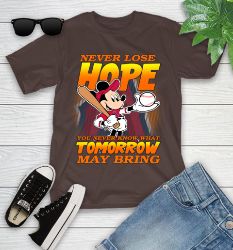 Los Angeles Angels MLB Baseball Mickey Disney Never Lose Hope Youth T-Shirt 7