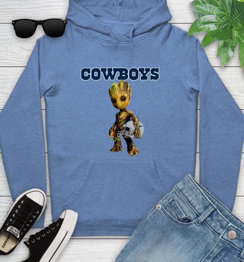 Dallas Cowboys NFL Football Groot Marvel Guardians Of The Galaxy Youth Hoodie 12