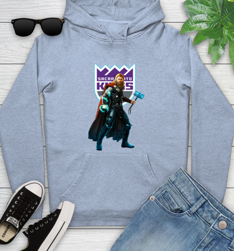 NBA Thor Avengers Endgame Basketball Sacramento Kings Youth Hoodie 10