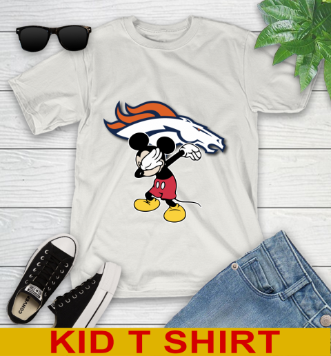 Denver Broncos NFL Football Dabbing Mickey Disney Sports Youth T-Shirt 12