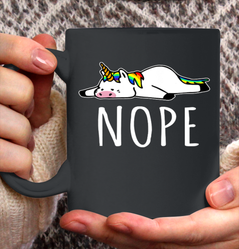 Nope Unicorn T Shirt Nah Not Gonna Do It Funny Lazy Gift Ceramic Mug 11oz 2