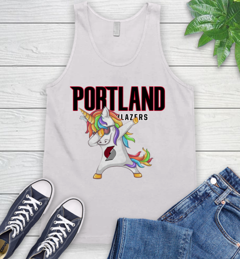 Portland Trail Blazers NBA Basketball Funny Unicorn Dabbing Sports Tank Top