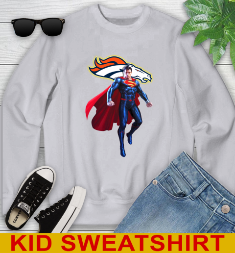 NFL Superman DC Sports Football Denver Broncos Youth Sweatshirt 4