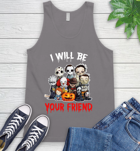 Halloween Horror Movie Characters Chibi I Will Be Your Friend Tank Top 6