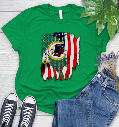 Washington Redskins NFL Football American Flag Women's T-Shirt 9