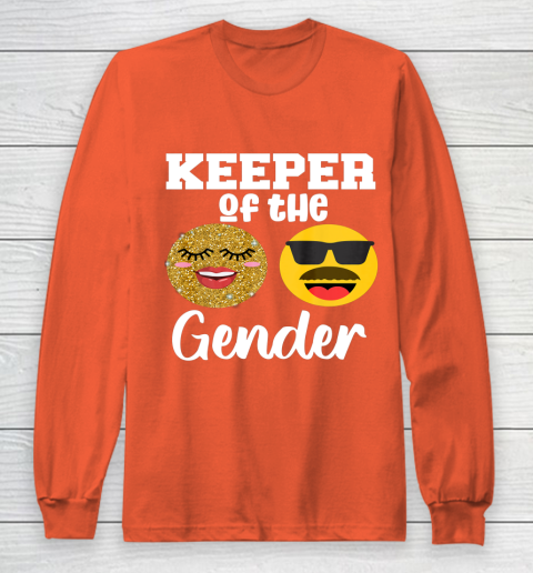Keeper of the Gender Staches or Lashes Gender Reveal Party Long Sleeve T-Shirt 3