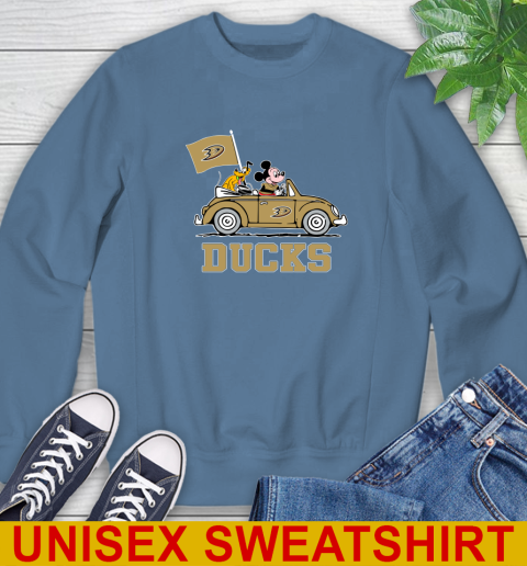 NHL Hockey Anaheim Ducks Pluto Mickey Driving Disney Shirt Sweatshirt 8
