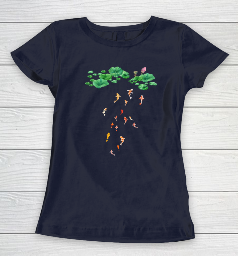 Watercolor Japanese Koi Fish Goldfish Lily Pad Lotus Leaf Shirt Women's T-Shirt 2