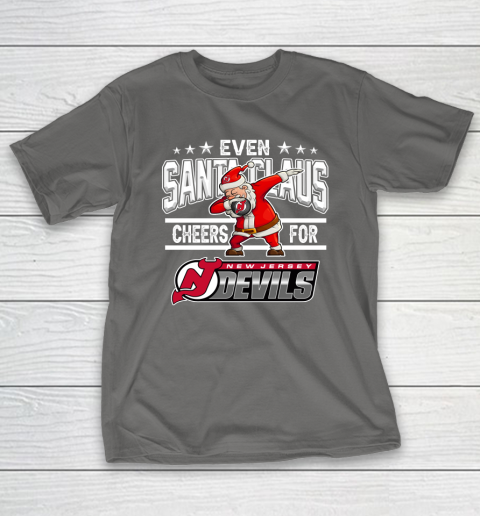 New Jersey Devils Even Santa Claus Cheers For Christmas NHL T-Shirt 8