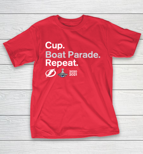 Cup Boat Parade Repeat Tampa bay Lightnings Stanley Hockey 2021 T-Shirt 9