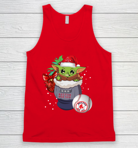 Boston Red Sox Christmas Baby Yoda Star Wars Funny Happy MLB Tank Top 6