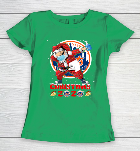 New York Mets Funny Santa Claus Dabbing Christmas 2020 MLB Women's T-Shirt 5