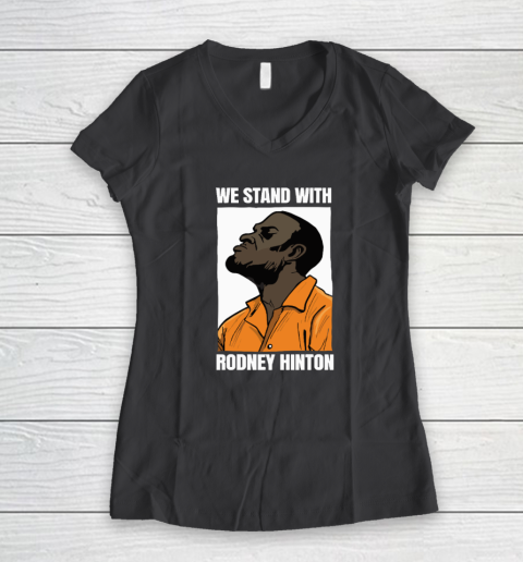 We Stand With Rodney Hinton Women's V-Neck T-Shirt 4