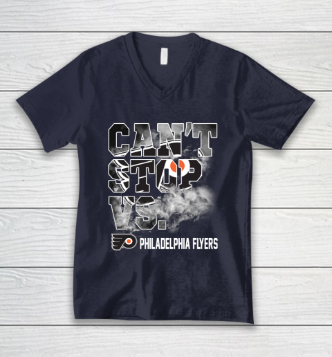 NHL Philadelphia Flyers Hockey Can't Stop Vs V-Neck T-Shirt 2