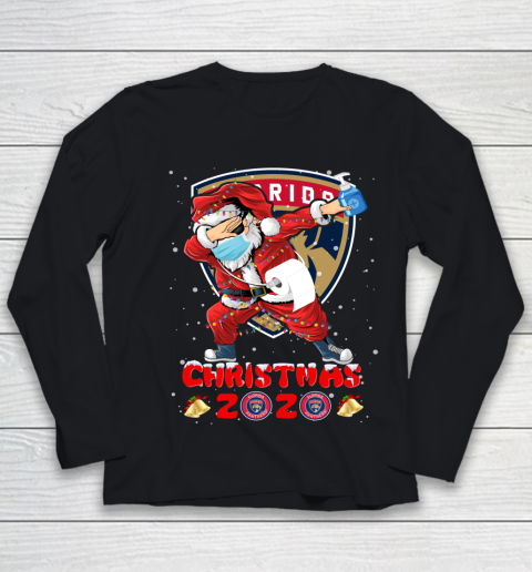 Florida Panthers Funny Santa Claus Dabbing Christmas 2020 NHL Youth Long Sleeve