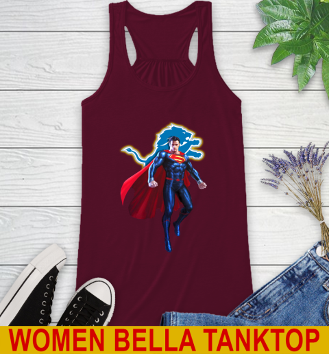 NFL Superman DC Sports Football Detroit Lions Racerback Tank 3