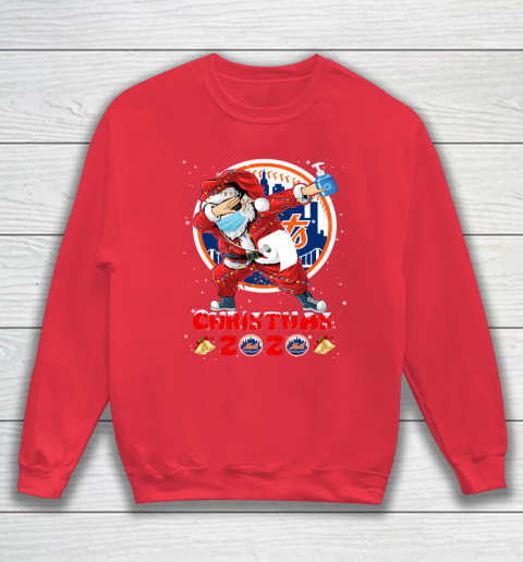 New York Mets Funny Santa Claus Dabbing Christmas 2020 MLB Sweatshirt 7