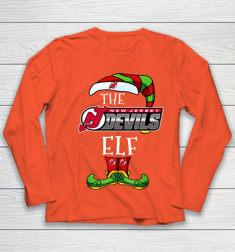 New Jersey Devils Christmas ELF Funny NHL Youth Long Sleeve 3